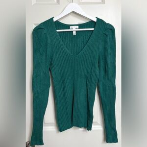 Leith Ribbed Puff Sleeve Sweater NWOT